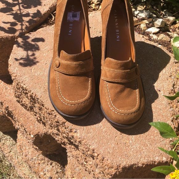 GIANNI BINI LEATHER SUEDE HEELS SHOES - Picture 1 of 6